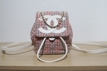 Load image into Gallery viewer, Chanel Tweed CC Mania Backpack Black Red White GHW
