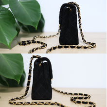 Load image into Gallery viewer, Vintage Chanel Black Suede Square Mini Classic Flap 24K GHW
