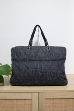 Load image into Gallery viewer, Chanel Dark Blue Denim CC Tote Bag Silver Hardware
