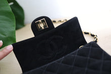 Load image into Gallery viewer, Vintage Chanel Black Suede Square Mini Classic Flap 24K GHW
