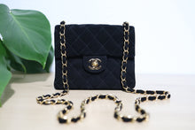 Load image into Gallery viewer, Vintage Chanel Black Suede Square Mini Classic Flap 24K GHW
