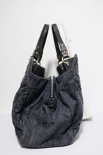 Load image into Gallery viewer, Chanel Dark Blue Denim CC Tote Bag Silver Hardware
