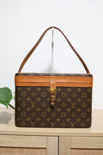 Load image into Gallery viewer, Vintage Louis Vuitton Beauty Cosmetic Make Up Monogram Hard Train Case Shoulder Bag Box 1970s
