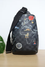 Load image into Gallery viewer, Louis Vuitton Damier Graphite World Map Avenue Sling Backpack
