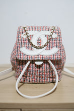 Load image into Gallery viewer, Chanel Tweed CC Mania Backpack Black Red White GHW
