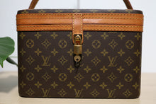 Load image into Gallery viewer, Vintage Louis Vuitton Beauty Cosmetic Make Up Monogram Hard Train Case Shoulder Bag Box 1970s
