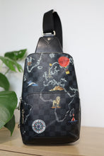 Load image into Gallery viewer, Louis Vuitton Damier Graphite World Map Avenue Sling Backpack
