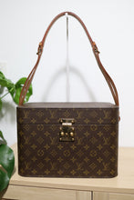 Load image into Gallery viewer, Vintage Louis Vuitton Beauty Cosmetic Make Up Monogram Hard Train Trunk Case Shoulder Bag Box 1980s
