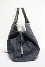 Load image into Gallery viewer, Chanel Dark Blue Denim CC Tote Bag Silver Hardware
