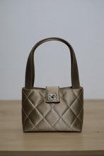 Load image into Gallery viewer, RARE HTF! Chanel Beige Satin Quilted Evening Bag SHW
