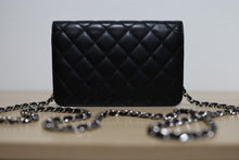 Load image into Gallery viewer, RARE HTF! Chanel Black Simply CC Matelassé Wallet On A Chin WOC SHW
