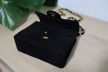 Load image into Gallery viewer, Vintage Chanel Black Suede Square Mini Classic Flap 24K GHW
