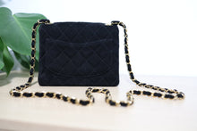 Load image into Gallery viewer, Vintage Chanel Black Suede Square Mini Classic Flap 24K GHW
