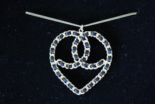 Load image into Gallery viewer, Chanel Black Woven CC Ribbon Heart Pendent SHW
