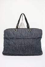 Load image into Gallery viewer, Chanel Dark Blue Denim CC Tote Bag Silver Hardware
