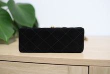 Load image into Gallery viewer, Vintage Chanel Black Suede Square Mini Classic Flap 24K GHW
