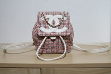 Load image into Gallery viewer, Chanel Tweed CC Mania Backpack Black Red White GHW
