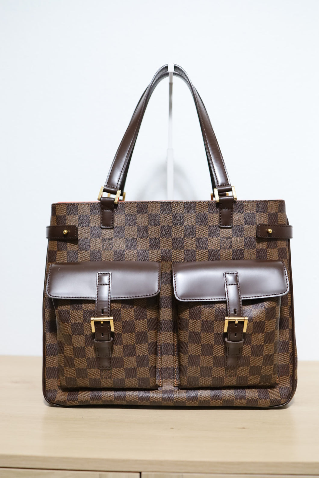 Authentic Louis Vuitton Damier Ebene Uzes Shoulder Tote Bag