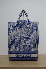 Load image into Gallery viewer, Christian Dior Canvas Print Cruise Tote Ivory Blue Bag
