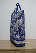 Load image into Gallery viewer, Christian Dior Canvas Print Cruise Tote Ivory Blue Bag
