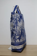 Load image into Gallery viewer, Christian Dior Canvas Print Cruise Tote Ivory Blue Bag
