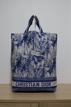 Load image into Gallery viewer, Christian Dior Canvas Print Cruise Tote Ivory Blue Bag
