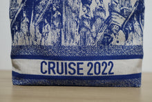 Load image into Gallery viewer, Christian Dior Canvas Print Cruise Tote Ivory Blue Bag
