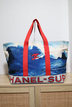 Load image into Gallery viewer, Chanel 2002 Canvas Chanel Wave Surf Collection XXL Shoulder Tote Bag
