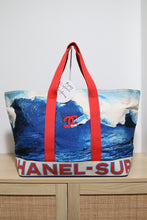 Load image into Gallery viewer, Chanel 2002 Canvas Chanel Wave Surf Collection XXL Shoulder Tote Bag
