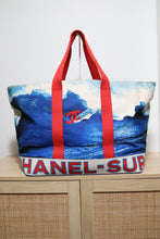 Load image into Gallery viewer, Chanel 2002 Canvas Chanel Wave Surf Collection XXL Shoulder Tote Bag
