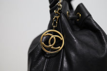 Load image into Gallery viewer, Chanel Vintage Black Lambskin Large Drawstring Bucket w/ Pouch Wallet Bag GHW
