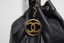 Load image into Gallery viewer, Chanel Vintage Black Lambskin Large Drawstring Bucket w/ Pouch Wallet Bag GHW
