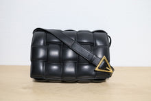 Load image into Gallery viewer, Bottega Veneta Black Small Padded Cassette Shoulder Crossbody Bag Gold Hardware
