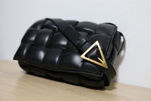 Load image into Gallery viewer, Bottega Veneta Black Small Padded Cassette Shoulder Crossbody Bag Gold Hardware
