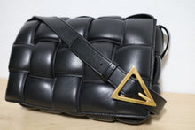 Load image into Gallery viewer, Bottega Veneta Black Small Padded Cassette Shoulder Crossbody Bag Gold Hardware
