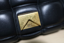 Load image into Gallery viewer, Bottega Veneta Black Small Padded Cassette Shoulder Crossbody Bag Gold Hardware
