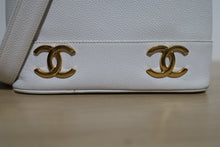 Load image into Gallery viewer, Chanel Vintage Caviar White Bucket Shoulder Bag 24K Gold Hardware
