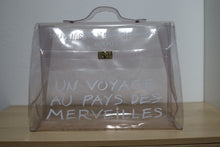 Load image into Gallery viewer, HTF CONDITION! Hermes Vinyl Clear Transparent PVC Souvenir De L’Exposition Kelly Tote Hand Bag
