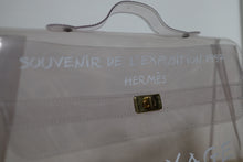 Load image into Gallery viewer, HTF CONDITION! Hermes Vinyl Clear Transparent PVC Souvenir De L’Exposition Kelly Tote Hand Bag
