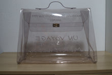 Load image into Gallery viewer, HTF CONDITION! Hermes Vinyl Clear Transparent PVC Souvenir De L’Exposition Kelly Tote Hand Bag
