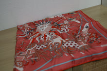 Load image into Gallery viewer, Brand New Hermes Silk Le Sacre Des Saison Scarf 90 Vieux Rose Gris Bleute Orange
