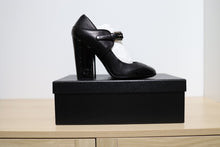 Load image into Gallery viewer, Chanel Black Leather Mary Jane Pumps Size 37.5
