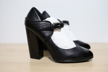 Load image into Gallery viewer, Chanel Black Leather Mary Jane Pumps Size 37.5
