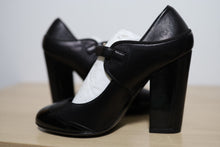 Load image into Gallery viewer, Chanel Black Leather Mary Jane Pumps Size 37.5
