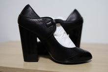 Load image into Gallery viewer, Chanel Black Leather Mary Jane Pumps Size 37.5
