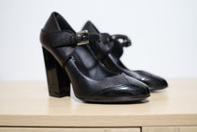 Load image into Gallery viewer, Chanel Black Leather Mary Jane Pumps Size 37.5
