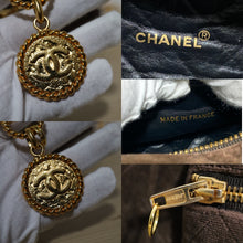 Load image into Gallery viewer, Vintage Chanel Brown Suede Medallion Fanny Belt Bum Bag Gold Hardware
