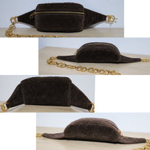 Load image into Gallery viewer, Vintage Chanel Brown Suede Medallion Fanny Belt Bum Bag Gold Hardware
