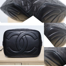 Load image into Gallery viewer, Chanel Vintage Black Lambskin Large Drawstring Bucket w/ Pouch Wallet Bag GHW
