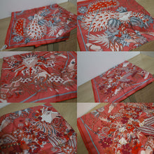 Load image into Gallery viewer, Brand New Hermes Silk Le Sacre Des Saison Scarf 90 Vieux Rose Gris Bleute Orange
